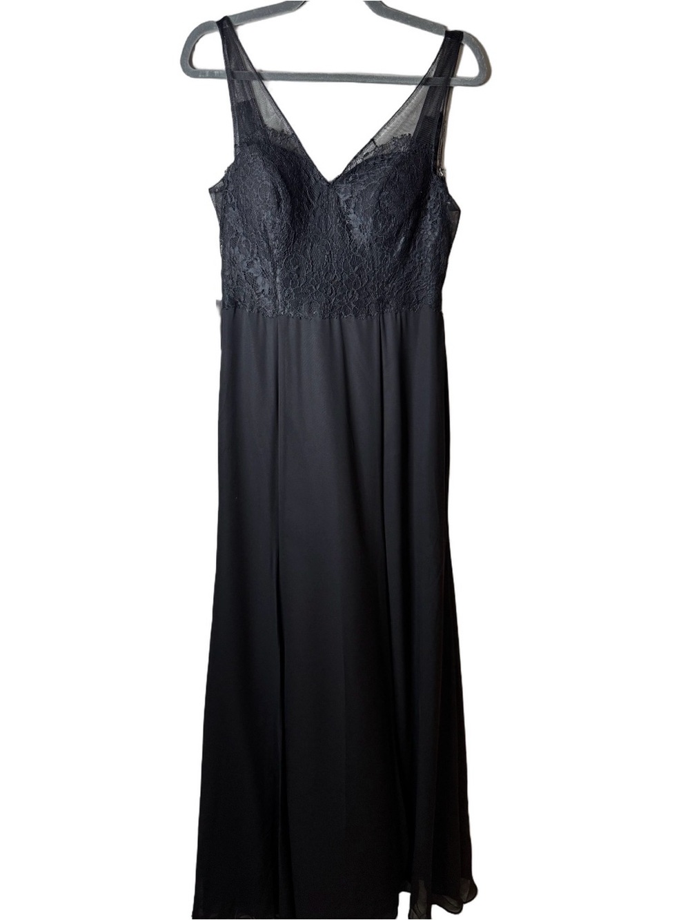 Azazie NWT Frankie Style Black Lace Bodice Formal Maxi Dress Size A6